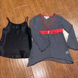 Black top with camisole insert